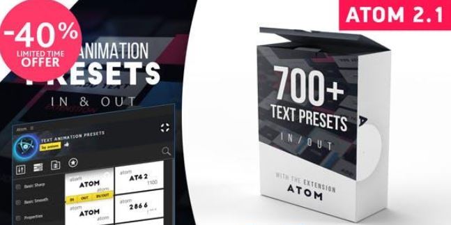 Videohive Text Presets Atom 2.1 Free Download