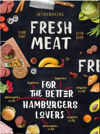 CM Fresh Meat 4 Font Pack