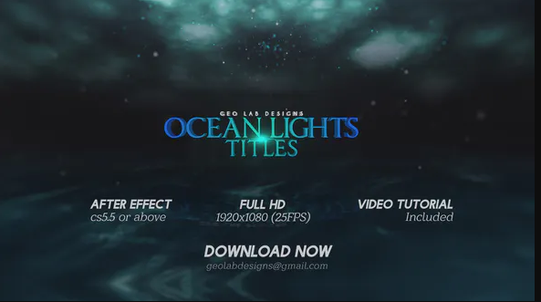 Videohive Ocean Lights Titles l Sea Lights Slideshow l Ocean Waves Opener