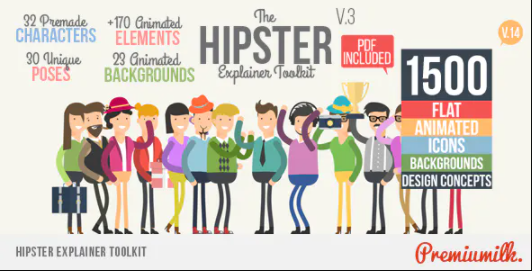Videohive Hipster Explainer Toolkit & Flat Animated Icons Library V3