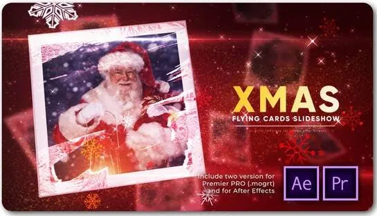 Videohive Christmas Flying Cards Slideshow 29449428