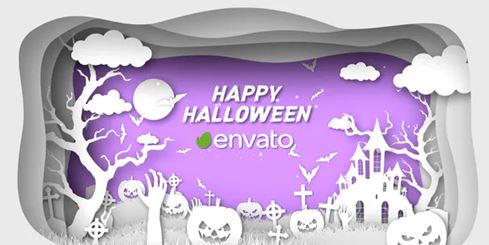 Videohive Paper Cut Halloween Wishes 34291649