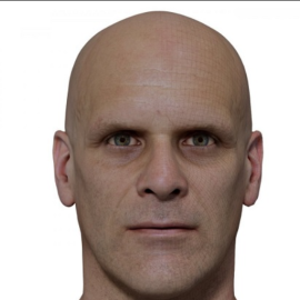 3D Scan Store – Retopologised Male Head 022  (premium)