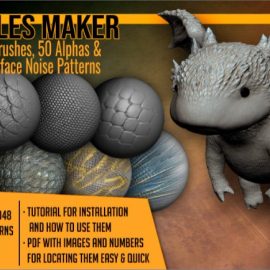 ArtStation Marketplace – Scales Maker: 250 ZBrush Brushes, 50 Alphas, and 10 Surface Patterns (Premium)