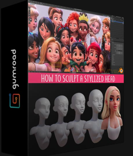 GUMROAD – HOW TO SCULPT A STYLIZED HEAD IN BLENDER