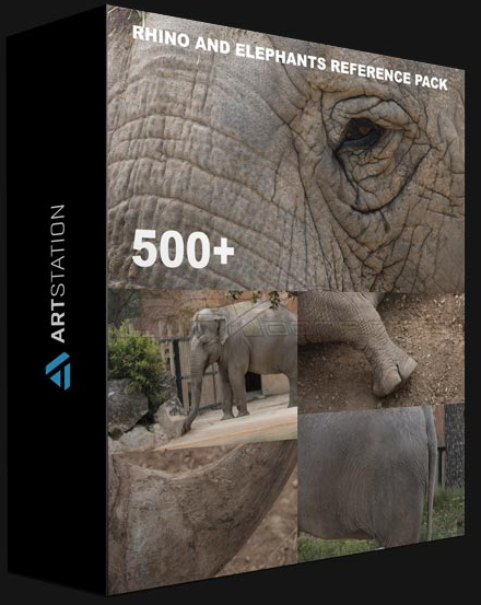 ARTSTATION – 500+ RHINO AND ELEPHANTS – PACK RÉFÉRENCES BY THEO BAUDOIN