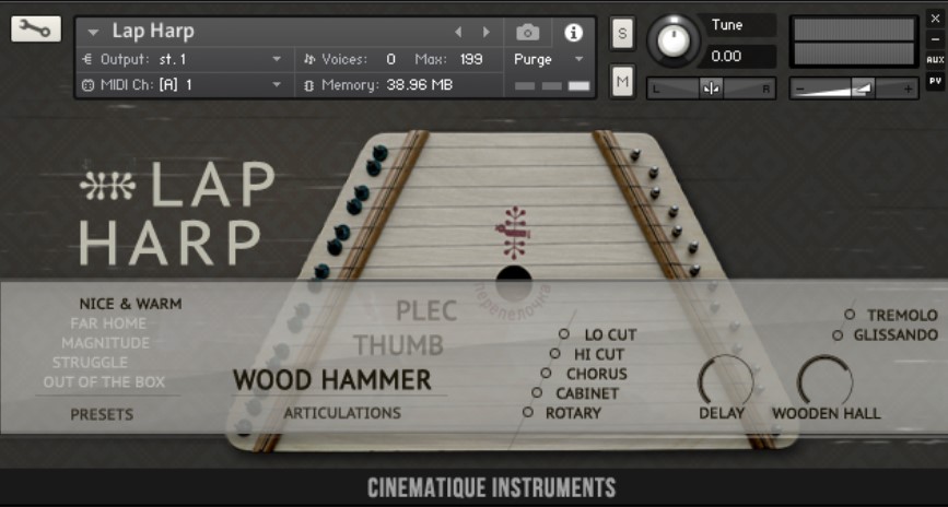 Cinematique Instruments Lap Harp v1.5 [KONTAKT]