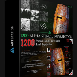 ARTSTATION – 1200 PRACTICAL ALPHA SEAMLESS AND TILEABLE STENCIL IMPERFECTIONS (MEGA PACK) – VOL 11 BY ART TALENT STUDIO (Premium)
