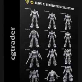 CGTRADER – GUNDAM MOBILE SUIT ZEON X EARTH FEDERATION COLLECTION 3D MODEL (Premium)
