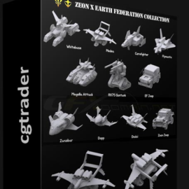 CGTRADER – GUNDAM ZEON X EARTH FEDERATION SPACE MILITARY COLLECTION 3D MODEL (Premium)