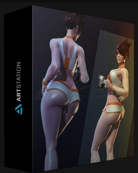 ARTSTATION – TRACER GOES TO THE GYM – WIP 3D PRINT MODEL