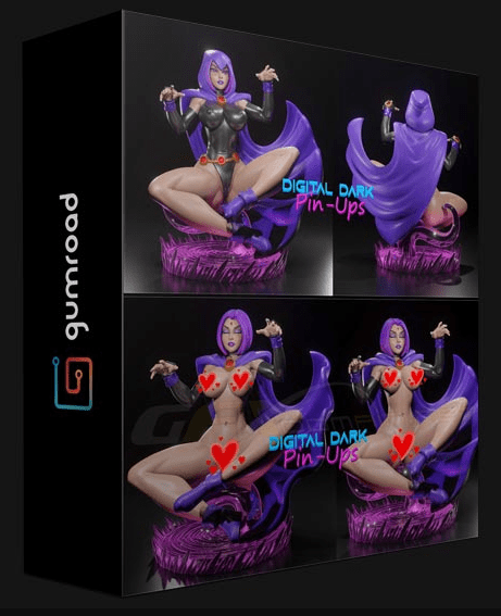 GUMROAD – RAVEN WITH NSFW VERSION AND MINIATURES 3D PRINT MODEL