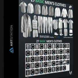 ARTSTATION – 27 BASIC MEN’S CLOTHES PACK / MARVELOUS DESIGNER / CLO3D + ZPRJ + OBJ + MATERIAL BY TOBART (Premium)