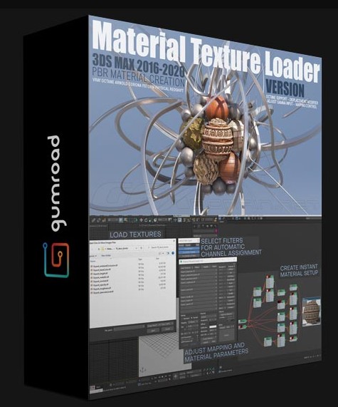 MATERIAL TEXTURE LOADER V1.810 FOR 3DS MAX 2016 – 2024