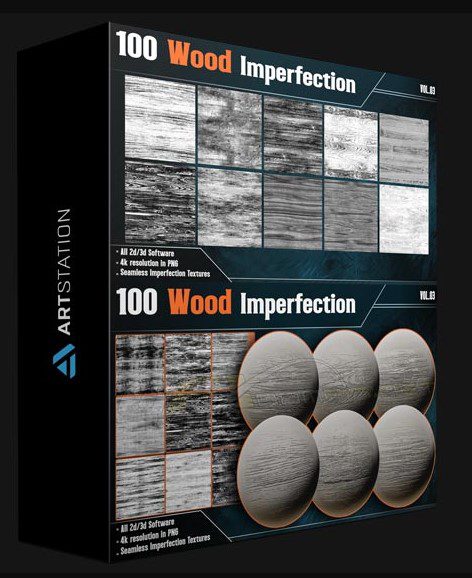 ARTSTATION – 100 WOOD IMPERFECTION TEXTURE – VOL.03