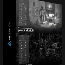 ARTSTATION – 30 BRUSHES FOR CONCEPT ART | PENCIL SKETCH BY ALAN QUIROZ (Premium)